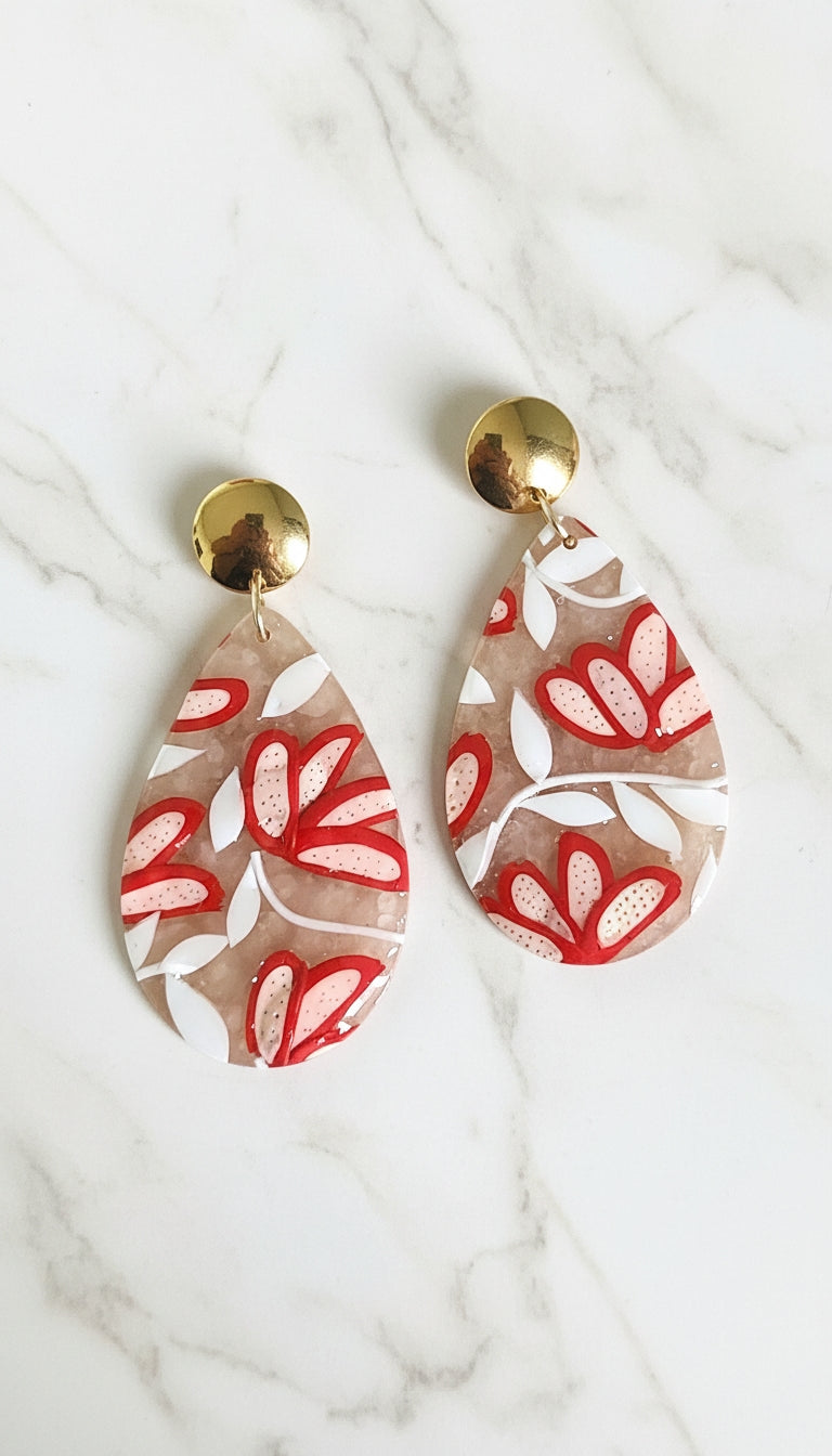 Aretes Coral Bloom de Eufonía