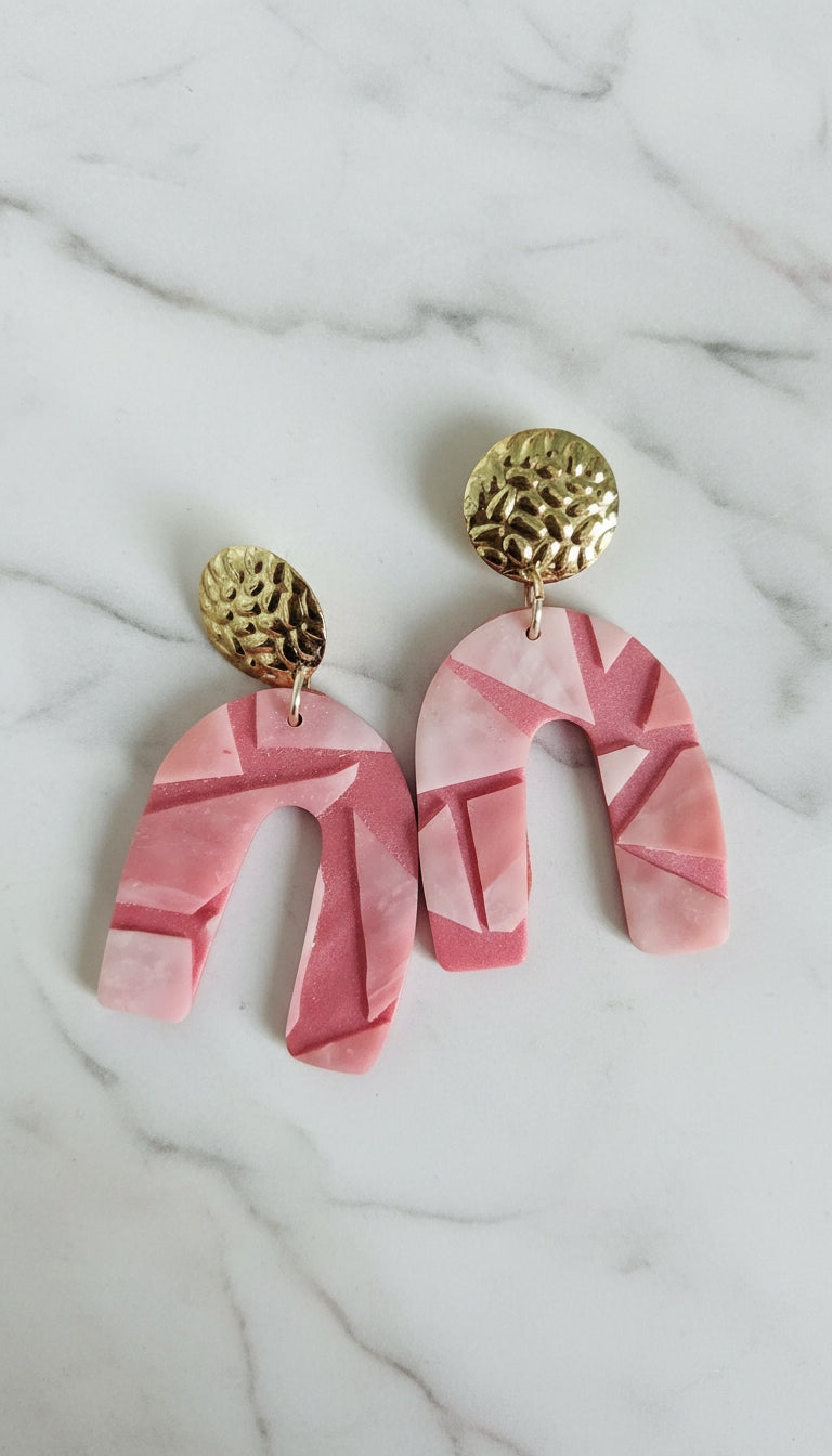 Aretes Rosa Prisma de Eufonía