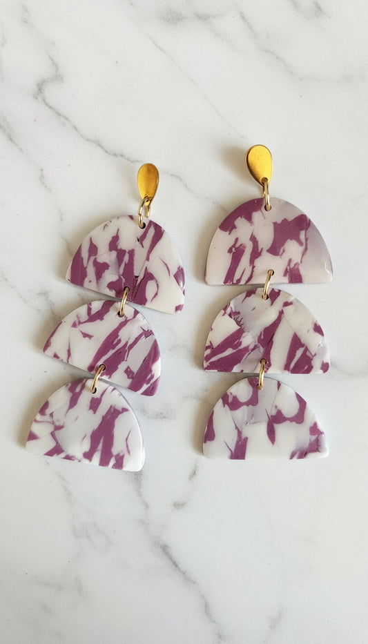 Aretes Mármol Berry de Eufonía