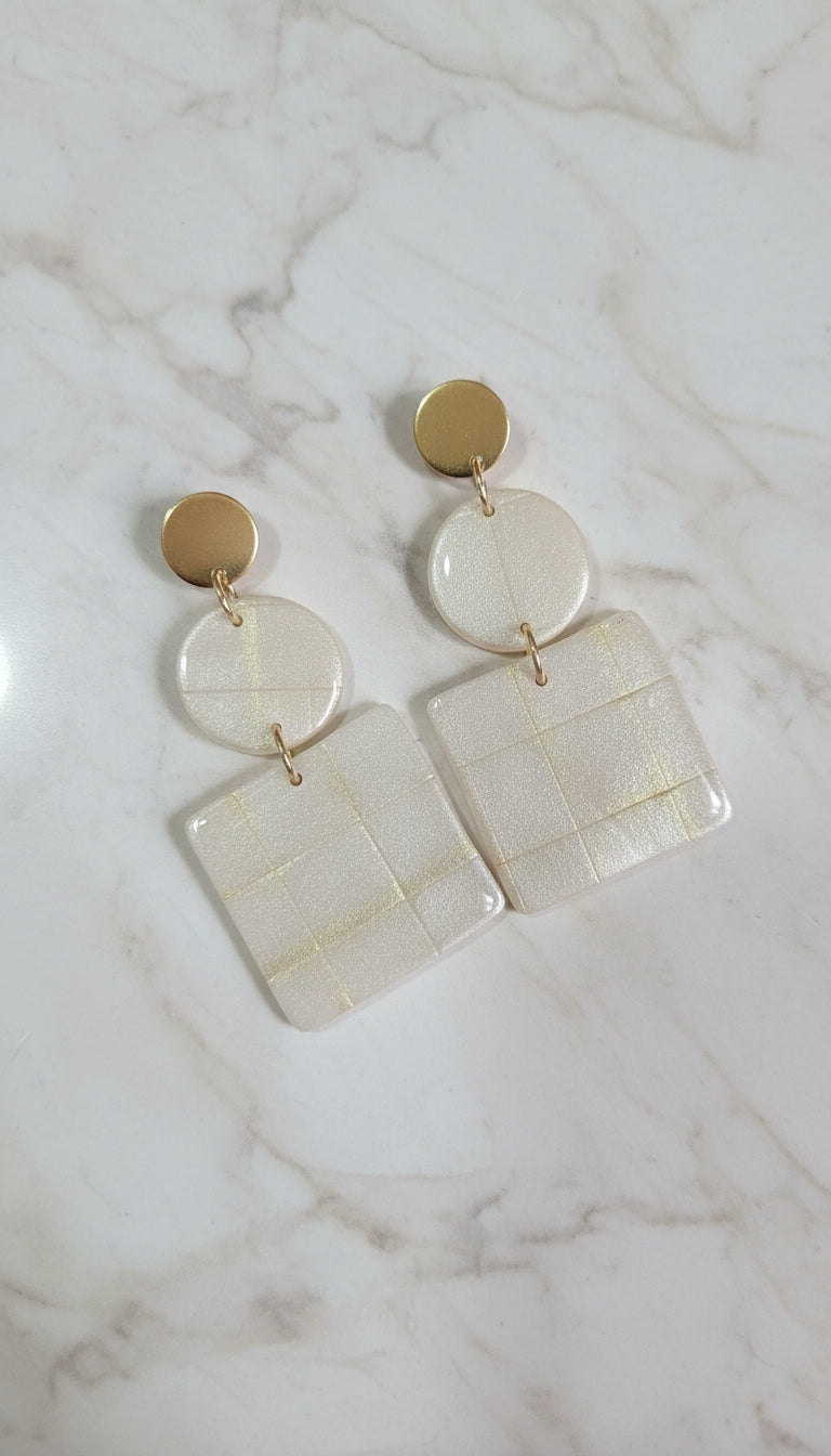 Aretes Cuadrícula Perla de Eufonía