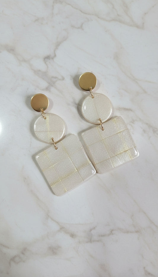 Aretes Cuadrícula Perla de Eufonía
