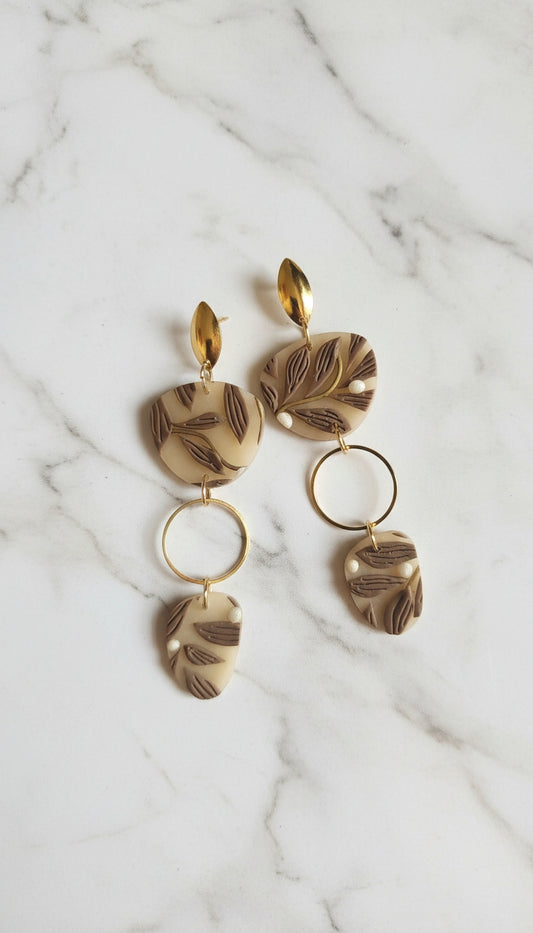 Aretes Hojas Mocha de Eufonía