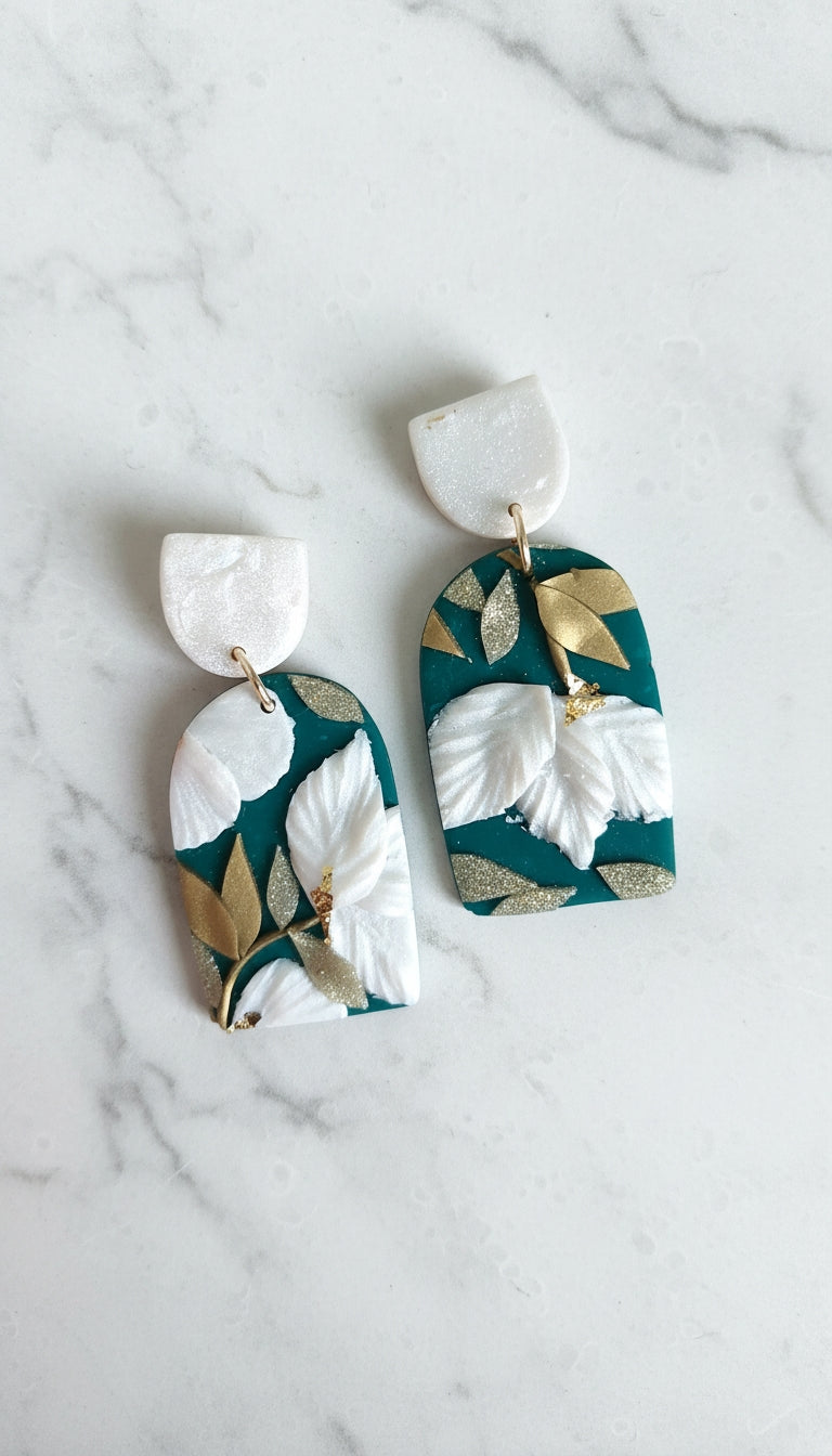 Aretes Esmeralda Floral de Eufonía