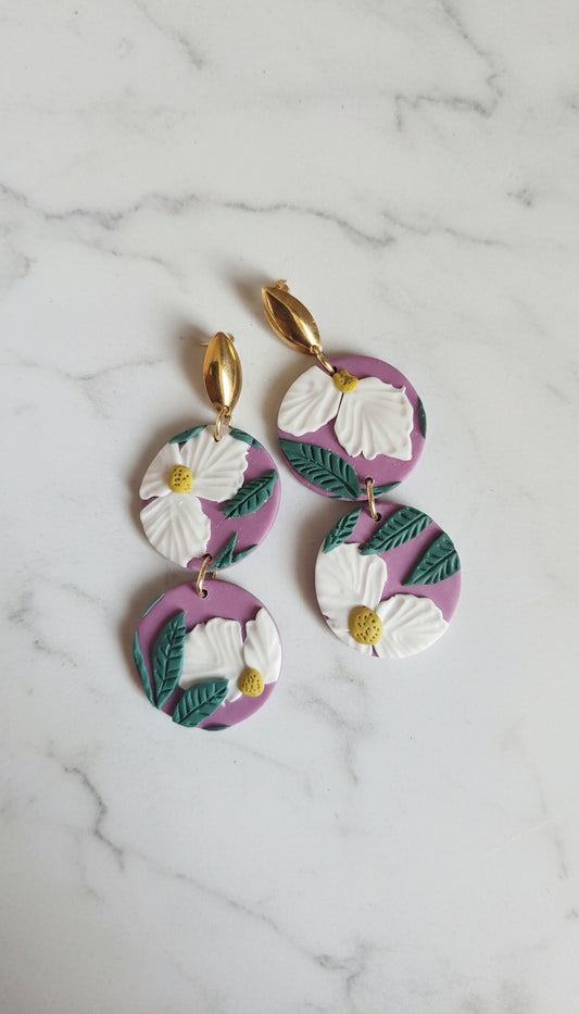 Aretes Magnolia Rosa de Eufonía