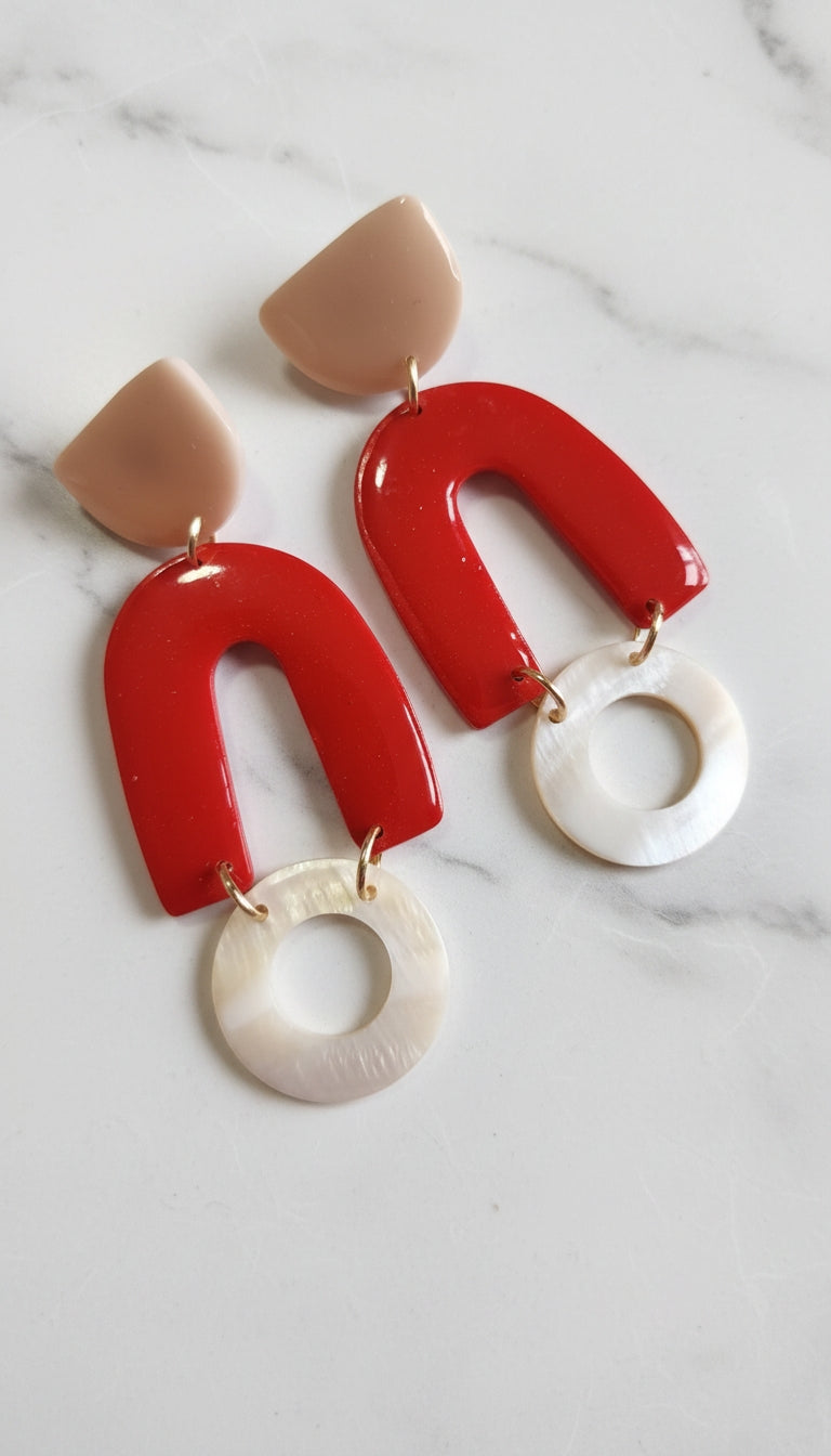 Aretes Perla Escarlata de Eufonía