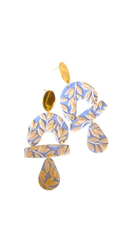 Aretes de arcilla polimérica | Diseño floral minimalista | Tonos pastel | Joyería artesanal