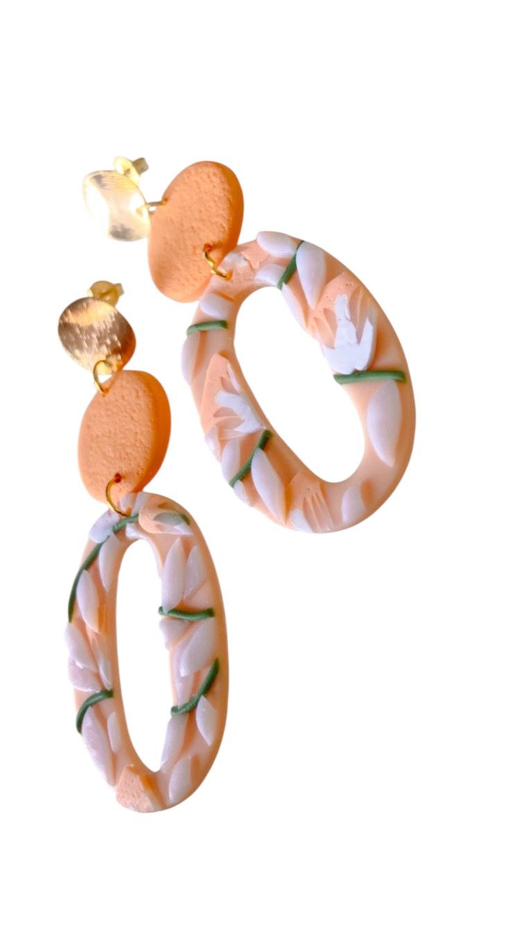 Pendientes de arcilla polimérica | Forma ovalada | Minimalista | Perfecto para el día a día