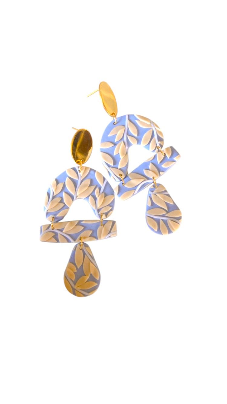 Aretes de arcilla polimérica | Diseño floral minimalista | Tonos pastel | Joyería artesanal