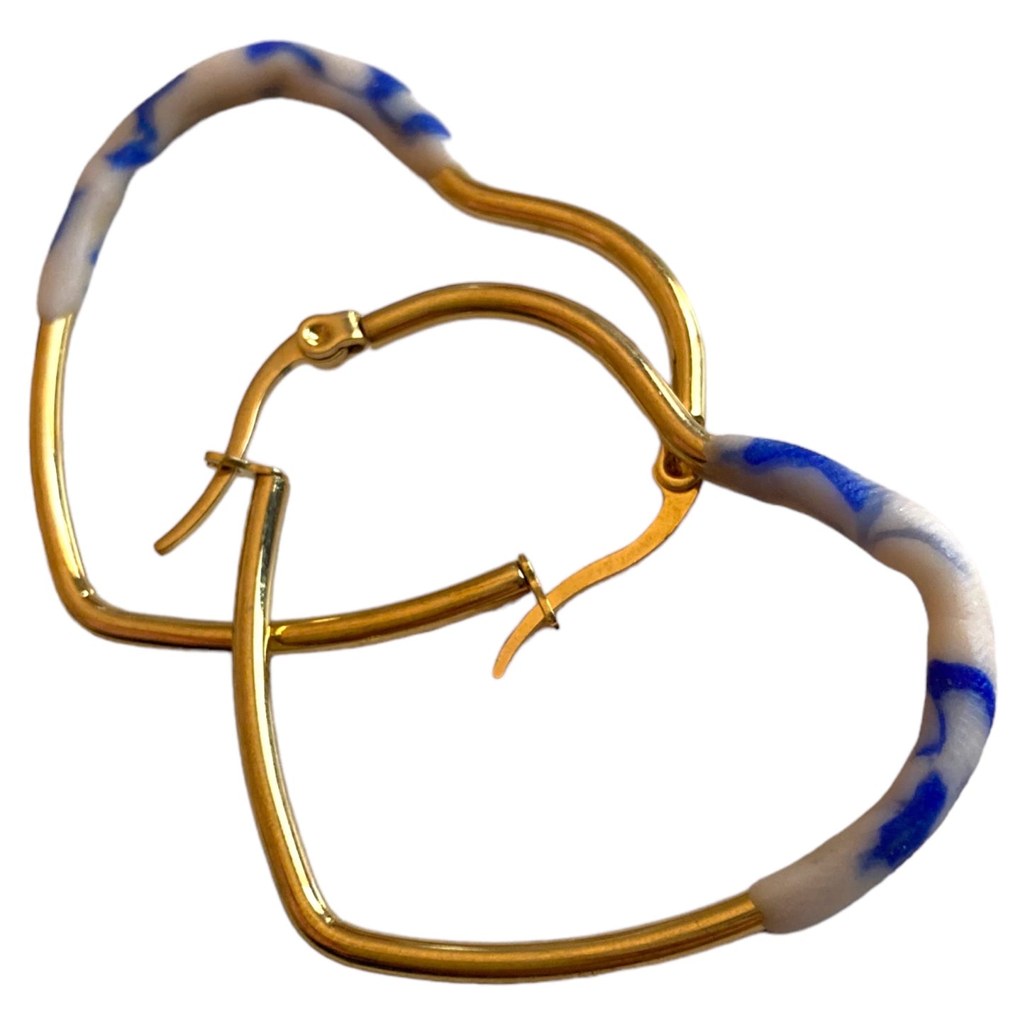 argollas en forma de corazón- pendientes azul- argollas corazon- El Salvador- Souvenir
