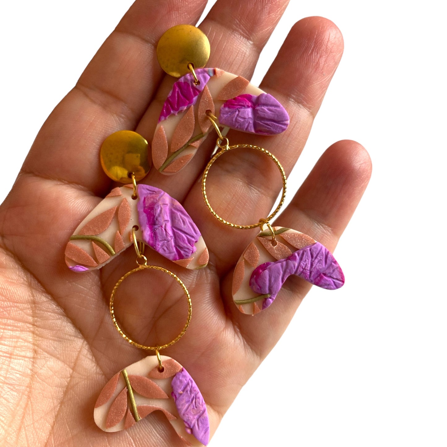 Purple earrings, long earrings, handmade, crafts- costume jewelry- jewelry- El Salvador